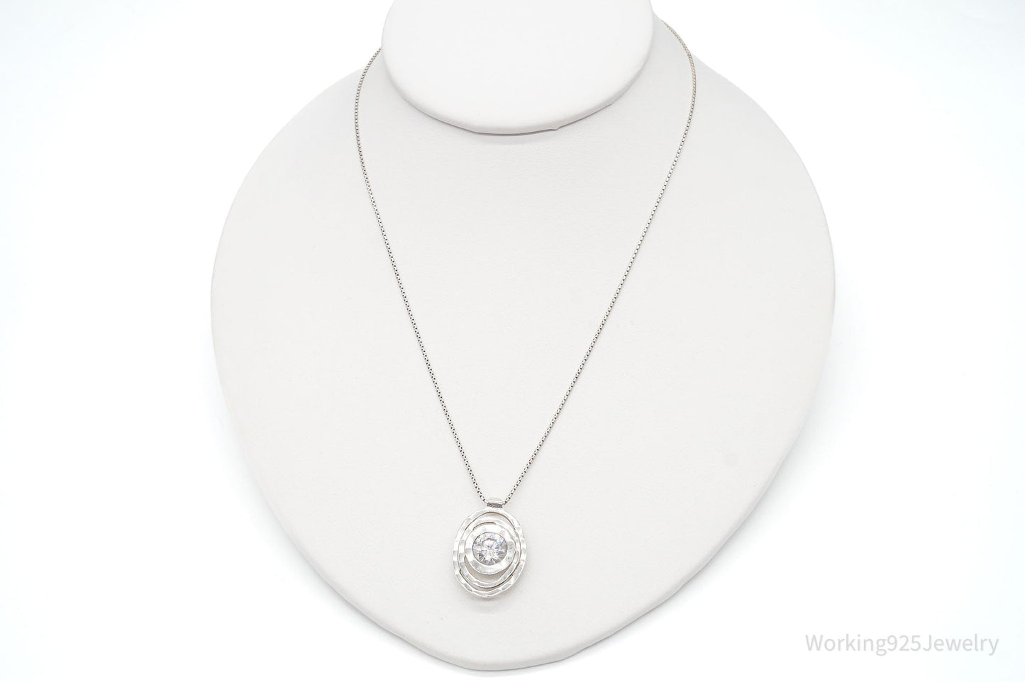 VTG Designer Silpada Large Cubic Zirconia Sterling Silver Necklace