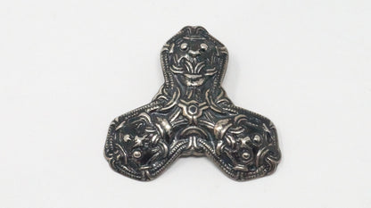David Andersen Norway Viking Saga Trefoil Beast Sterling Silver Necklace Pendant