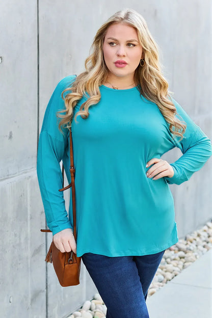 Basic Bae Full Size Relaxed Long Sleeve Tee