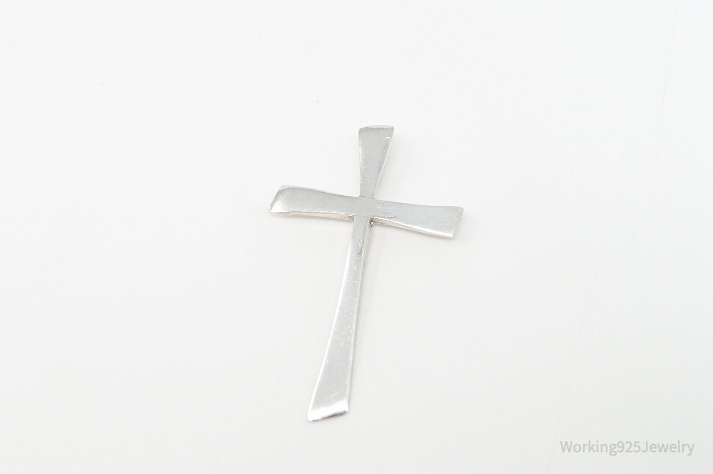 Vintage Large Designer DEPP Cross Sterling Silver Necklace Pendant