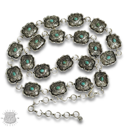 Scalloped western concho link belt