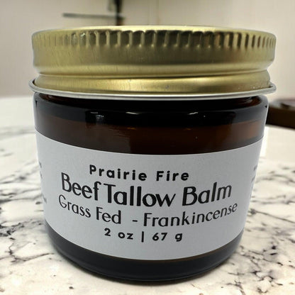 Grass Fed Beef Tallow Balm - 2 oz - Grown and Made in USA - Organic Grass Fed and Finished Tallow - Moisturizing Skin Care