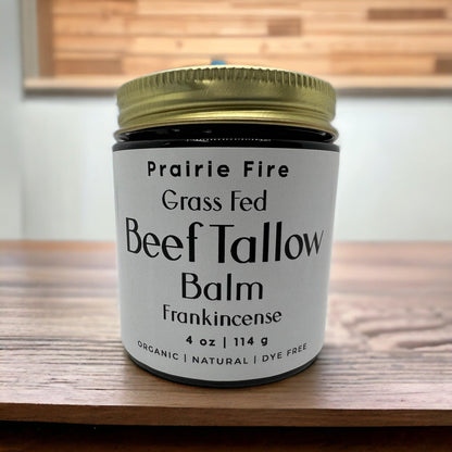 Grass Fed Beef Tallow Balm - 4 oz - Made in USA - Organic Grass Fed and Finished Tallow - Moisturizing Skin Care