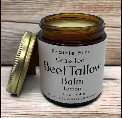 Grass Fed Beef Tallow Balm - 4 oz - Made in USA - Organic Grass Fed and Finished Tallow - Moisturizing Skin Care