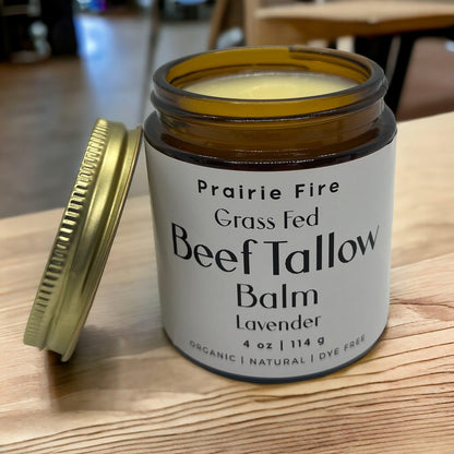 Grass Fed Beef Tallow Balm - 4 oz - Made in USA - Organic Grass Fed and Finished Tallow - Moisturizing Skin Care
