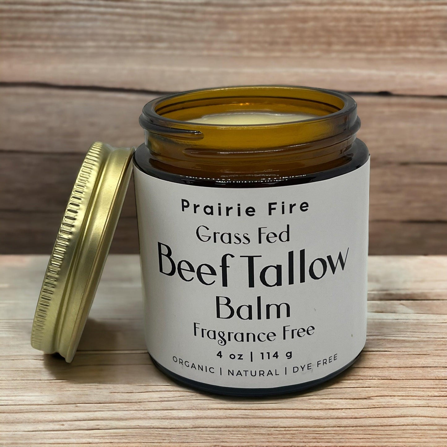 Grass Fed Beef Tallow Balm - 4 oz - Made in USA - Organic Grass Fed and Finished Tallow - Moisturizing Skin Care