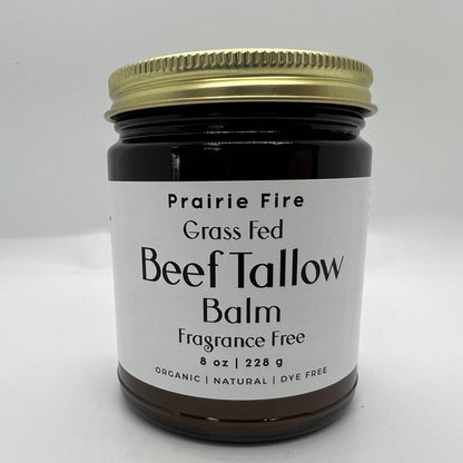 Grass Fed Beef Tallow Balm - 8 oz - Made in USA - Organic Grass Fed and Finished - Moisturizing Skin Care