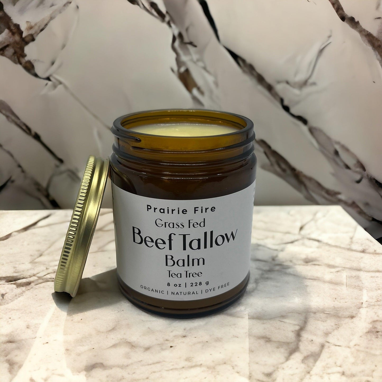 Grass Fed Beef Tallow Balm - 8 oz - Made in USA - Organic Grass Fed and Finished - Moisturizing Skin Care