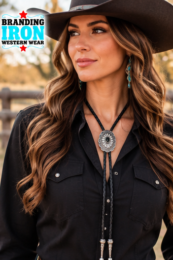 Concho Bolo Tie | Western Bolo Tie | Branding Iron Western Wear