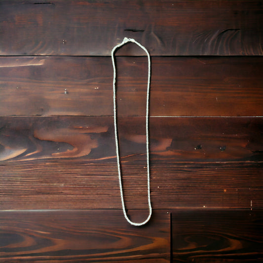 Bright Silver 16" Sterling Reverse Rope Chain — 1.35mm Italy-Made .925 with Spring Ring Clasp