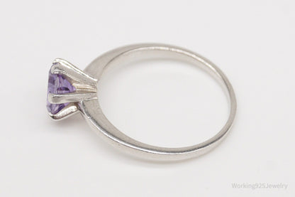Vintage Amethyst Sterling Silver Ring - Size 8
