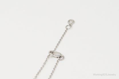 Vintage Large Cubic Zirconia Sterling Silver Necklace