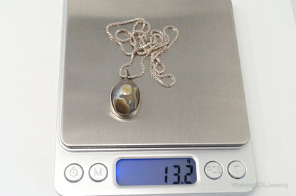 Vintage Agate Sterling Silver Necklace