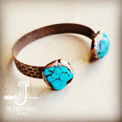 Genuine Natural Turquoise Cuff Bangle Bracelet