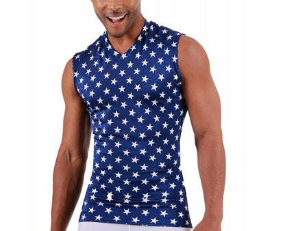 Insta Slim Big and Tall Stars Activewear Sleeveless High V-neck 4VAT013BT