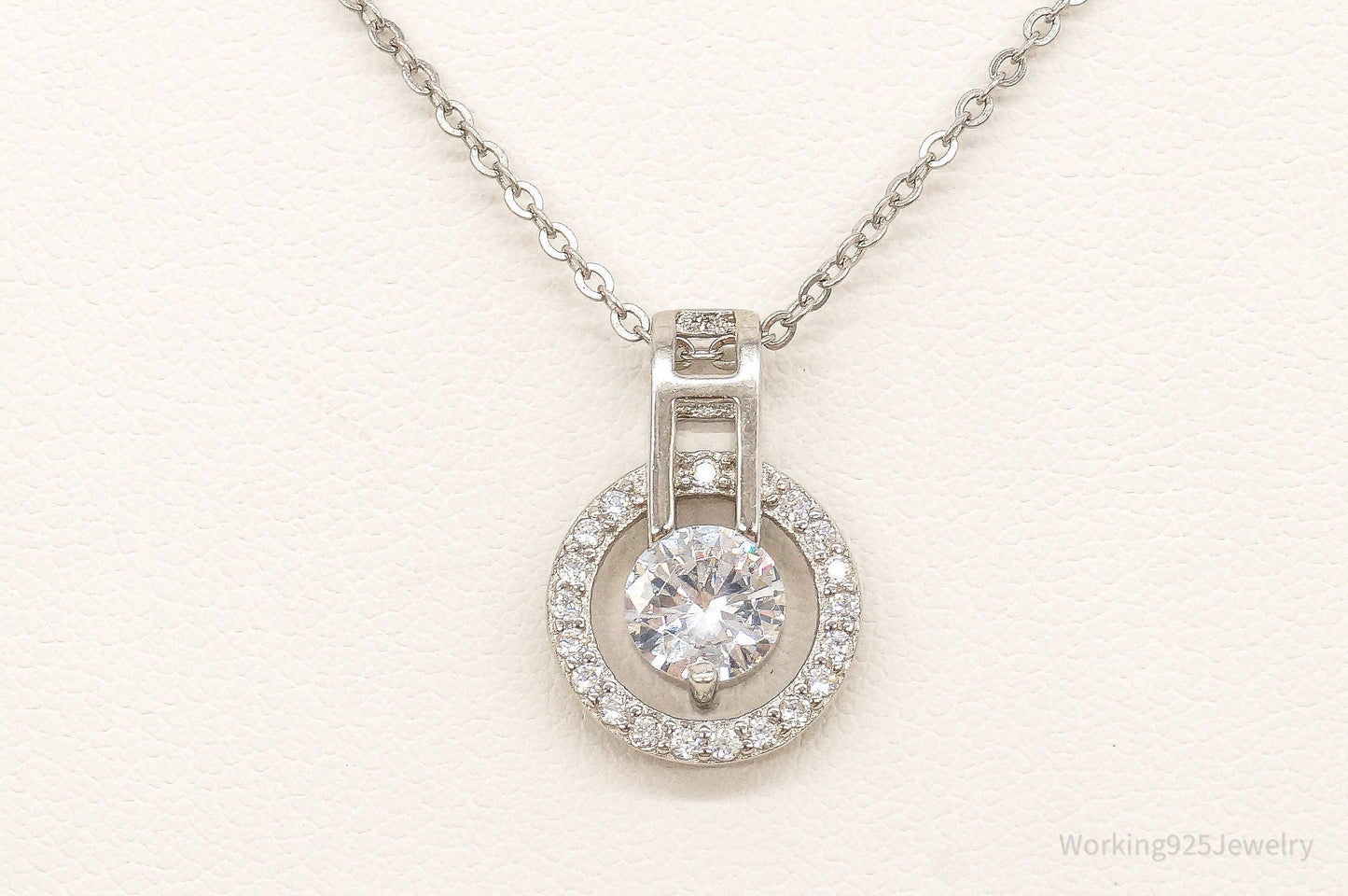 Designer Ryze Cubic Zirconia Sterling Silver Necklace