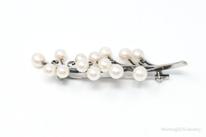 Antique K.T. Pearl Branch Sterling Silver Brooch Pin
