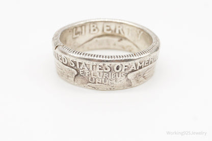 Vintage 1964 Liberty Quarter Dollar Silver Ring - Size 7