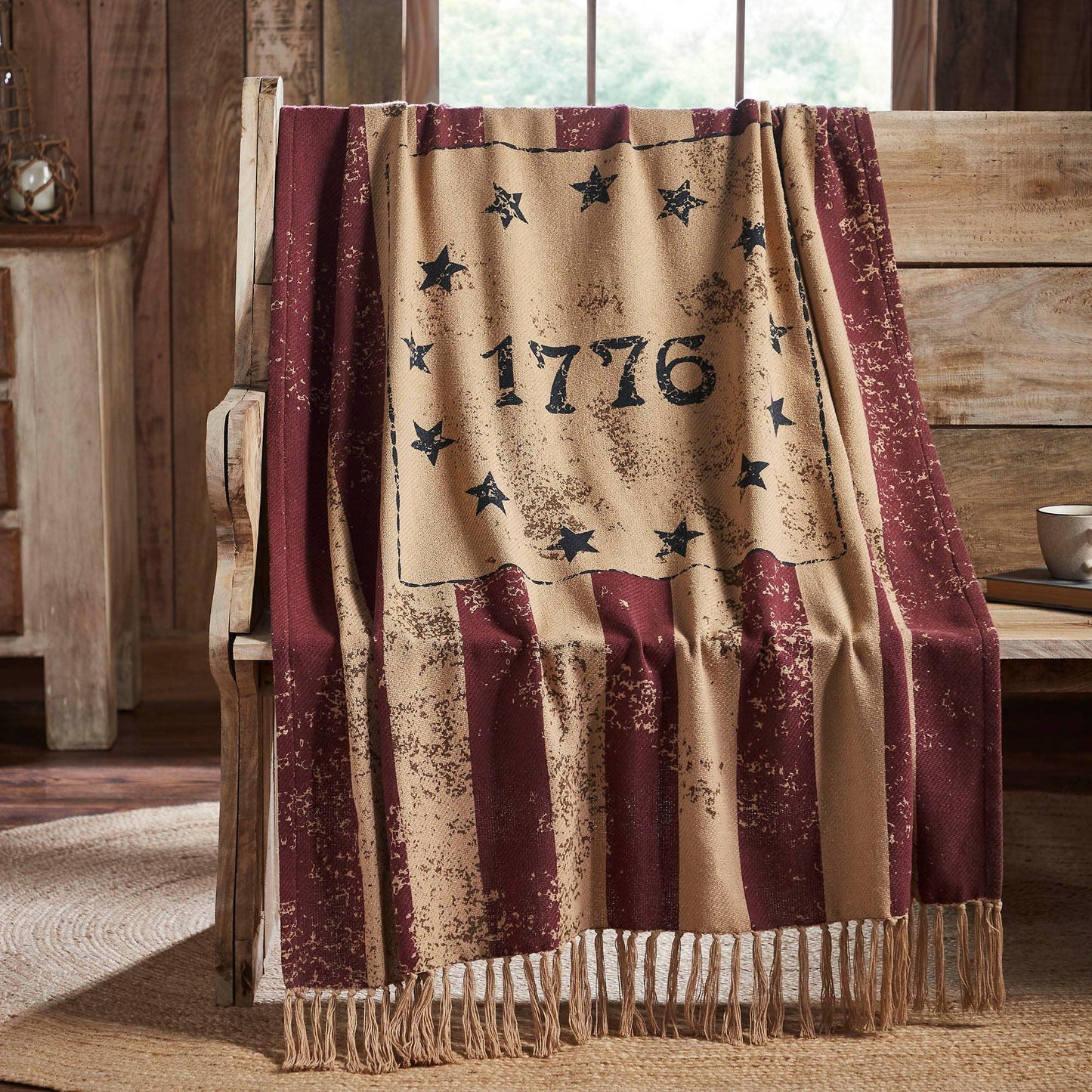 1776 Patriotic Woven Throw Blanket 50x60