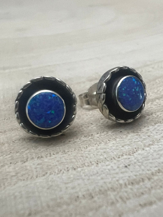 Carina Leekity Zuni Opalite Sterling Silver Post Earrings — Small But Not Petite