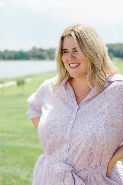 The Christine Shirt Dress in Lavender Taffy - Final Sale