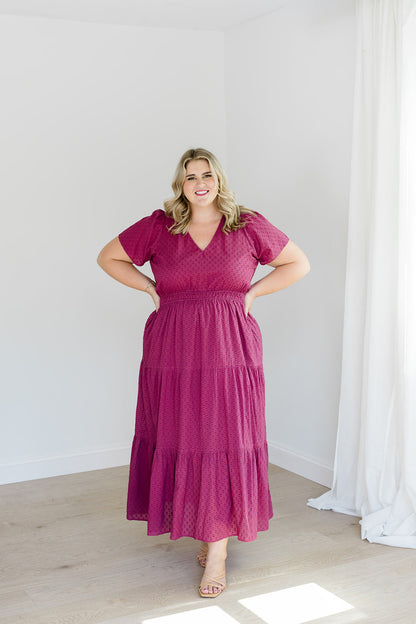 The Sarah Maxi Dress in Sugar Plum Dobby - Final Sale