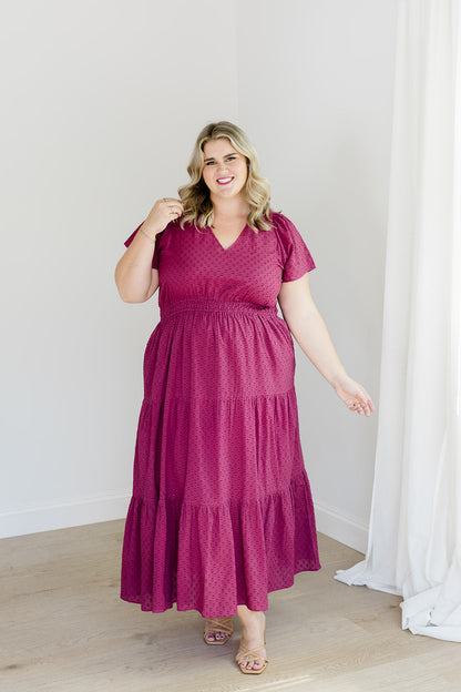 The Sarah Maxi Dress in Sugar Plum Dobby - Final Sale