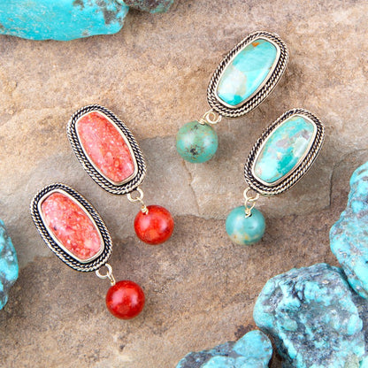 Catalina Orange Sponge Coral Golden Clip-On Earrings
