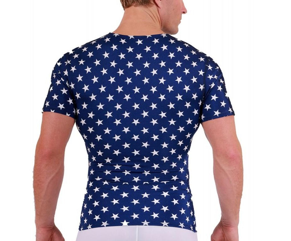 Insta Slim Big and Tall Stars Activewear Short Sleeve V-neck 4VAT001BT