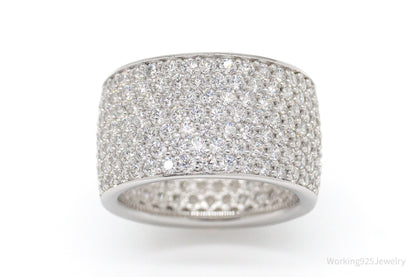 Vintage SW Cubic Zirconia Sterling Silver Band Ring - Size 7.5