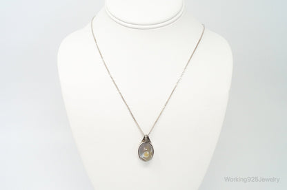 Vintage Agate Sterling Silver Necklace