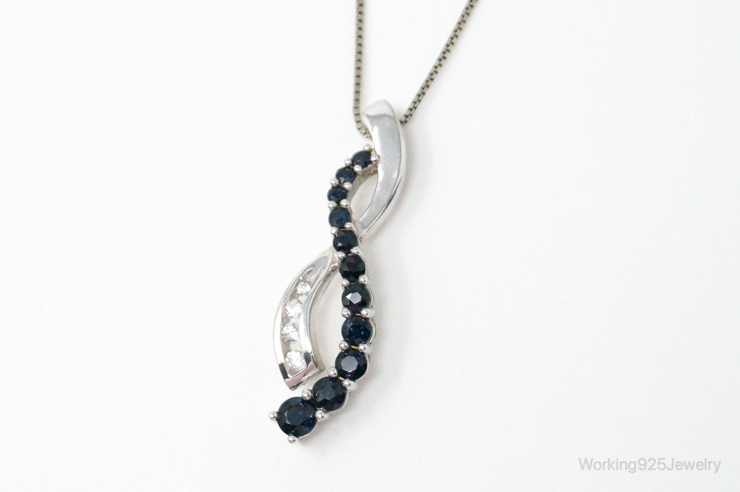 Designer Alwand Vahan Sapphire Cubic Zirconia Sterling Silver Necklace