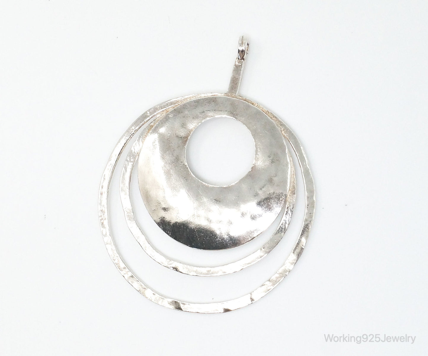 Retired Silpada Hammered Rings Sterling Silver Necklace Pendant