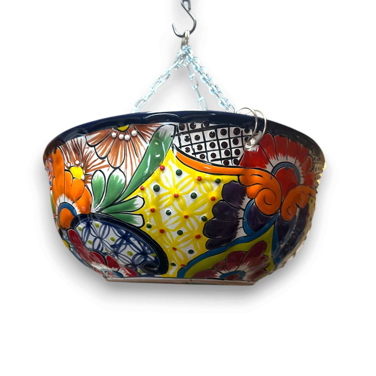 Talavera Hanging Planter | Colorful Hand-Painted Mexican Flower Pot