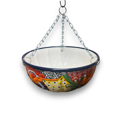 Talavera Hanging Planter | Colorful Hand-Painted Mexican Flower Pot