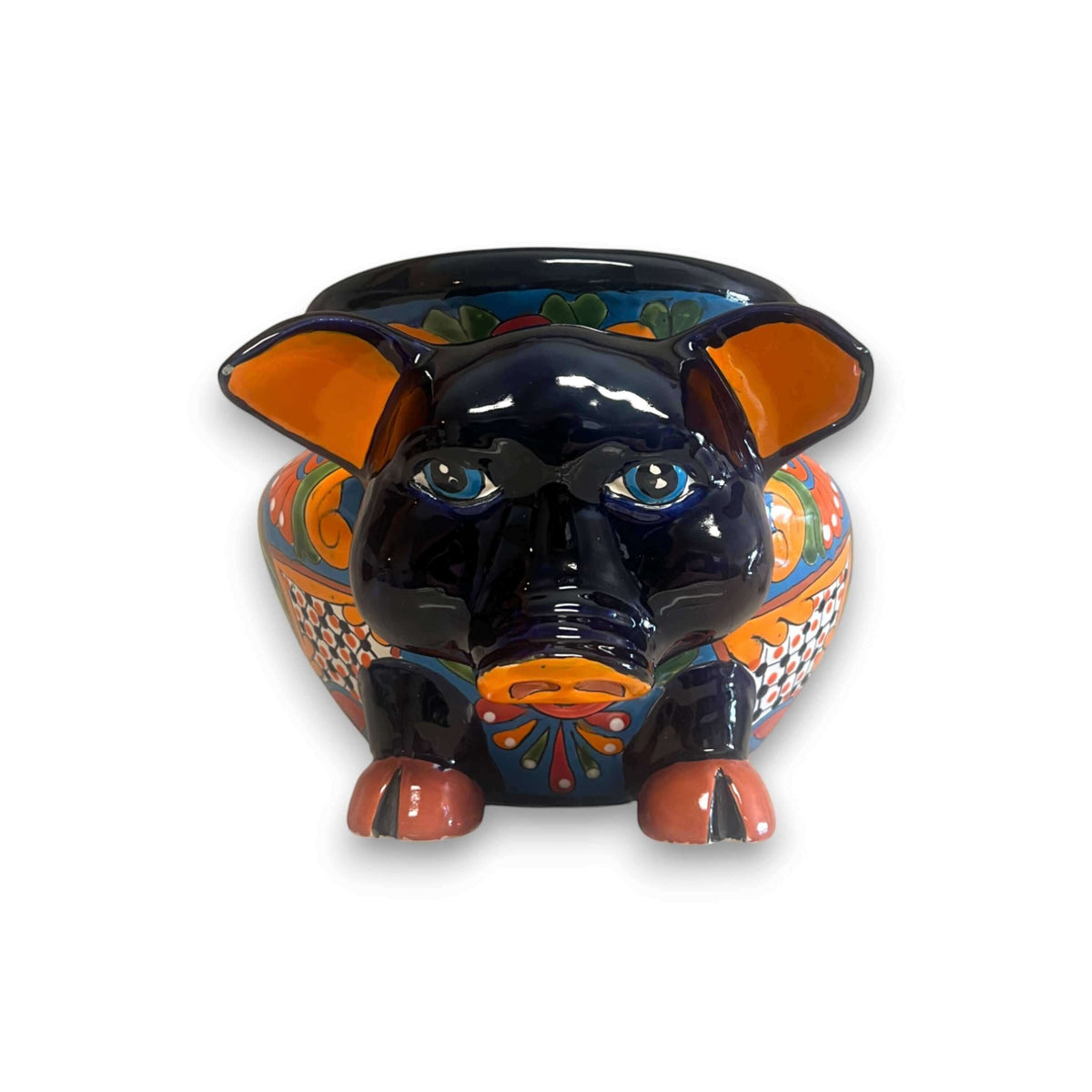Talavera Pig Planter | Colorful Hand-Painted Mexican Animal Pot