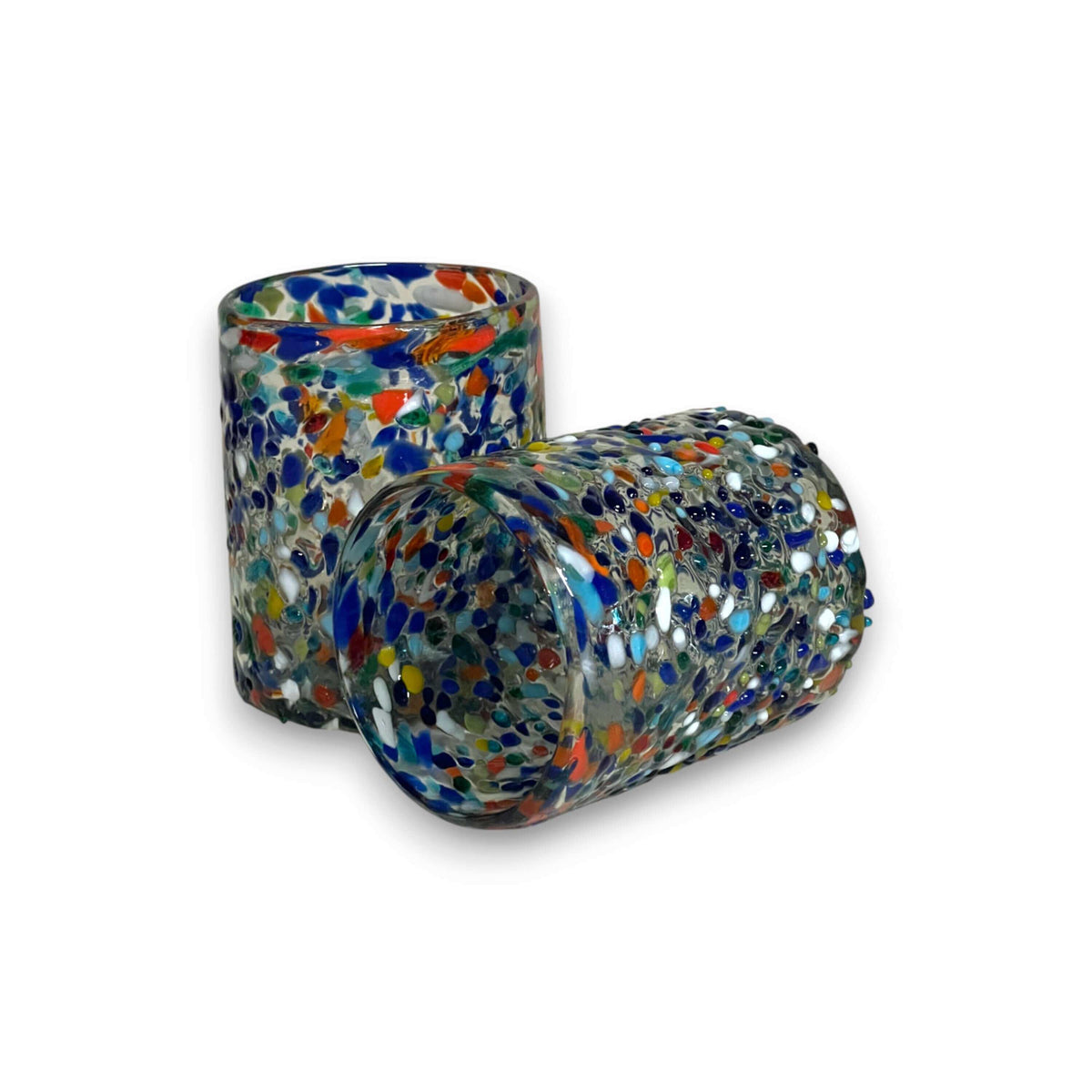 Confetti Pebbled Tumbler | Hand-Blown Mexican Glassware
