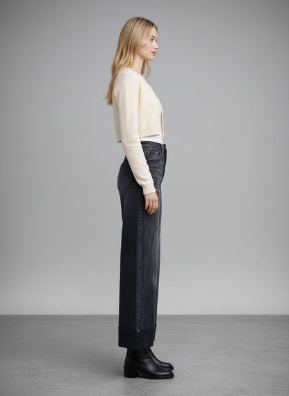 Elodie INSEAM TRANSFORM TUMMY CONTROL HIGH RISE A-LINE WIDE JEANS