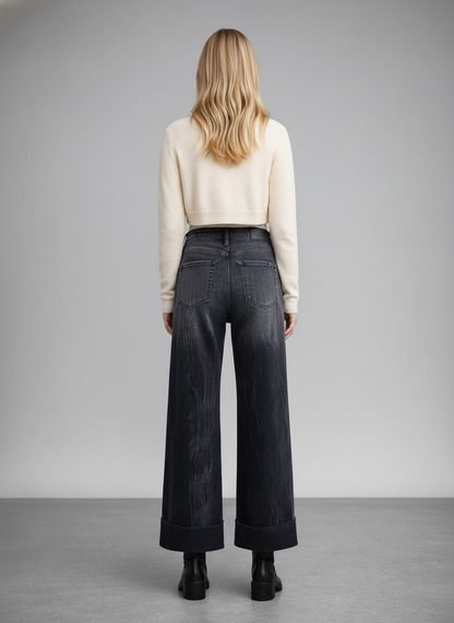 Elodie INSEAM TRANSFORM TUMMY CONTROL HIGH RISE A-LINE WIDE JEANS
