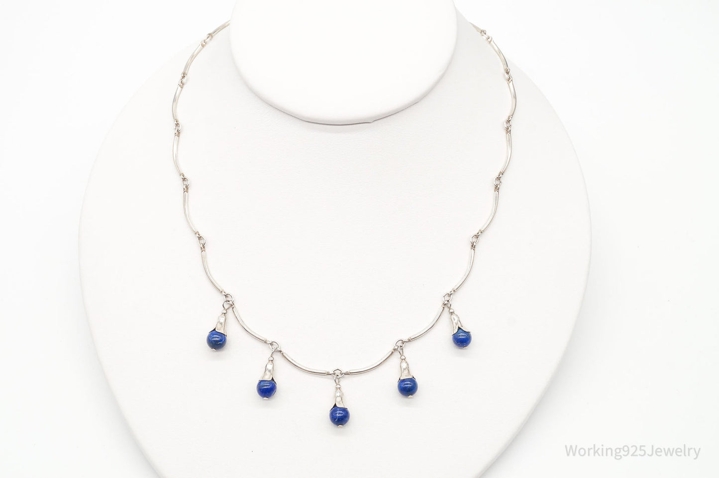 VTG Southwestern Carolyn Pollack Relios Lapis Lazuli Sterling Silver Necklace
