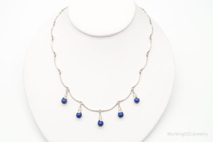 VTG Southwestern Carolyn Pollack Relios Lapis Lazuli Sterling Silver Necklace