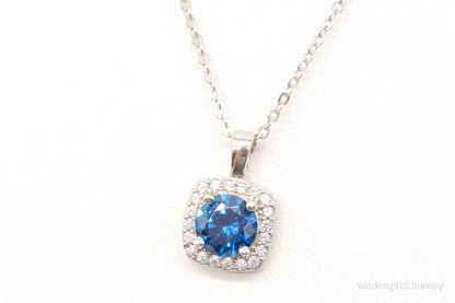 Designer Ryze Blue & White Cubic Zirconia Sterling Silver Necklace