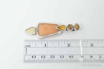 Vintage Designer Whitney Kelly Multi Gem Sterling Silver Pendant