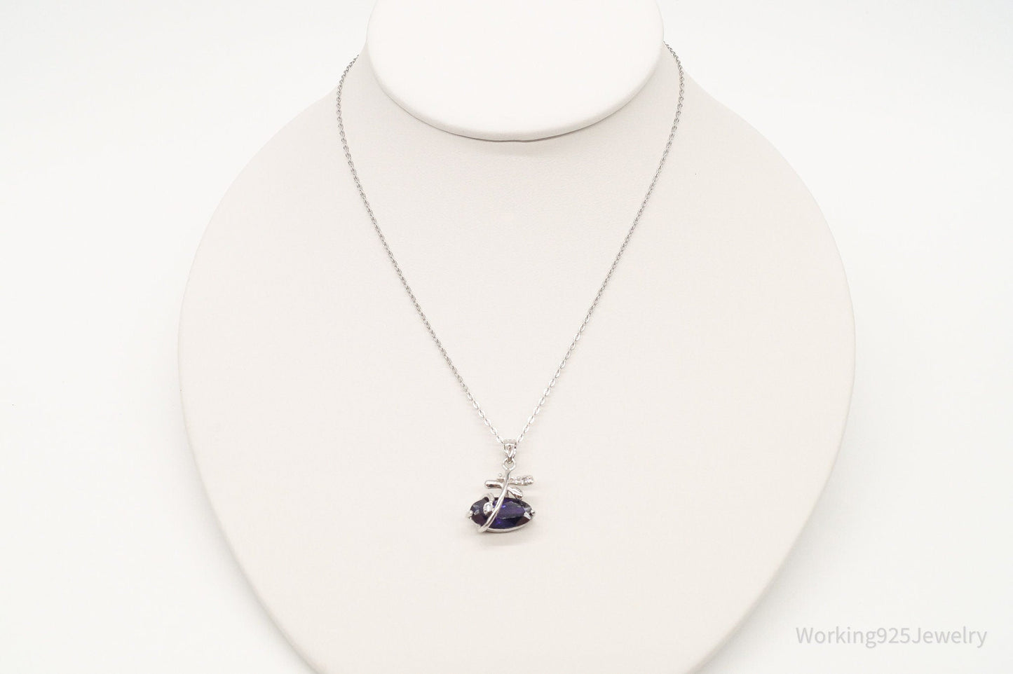 Cubic Zirconia Lab Amethyst Sterling Silver Necklace