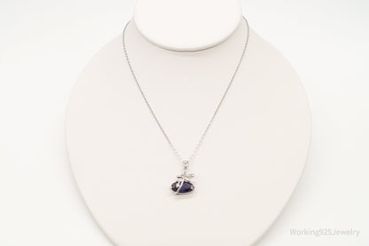 Cubic Zirconia Lab Amethyst Sterling Silver Necklace