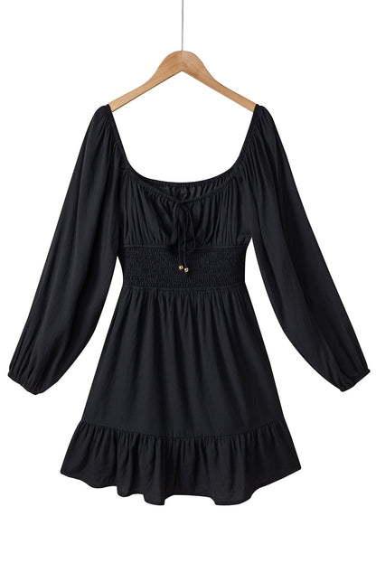 Tatum Drawstring Ruffle Mini Dress