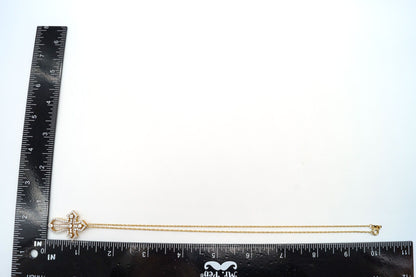 Designer Heng Ngai Cubic Zirconia Gold Vermeil Sterling Silver Cross Necklace