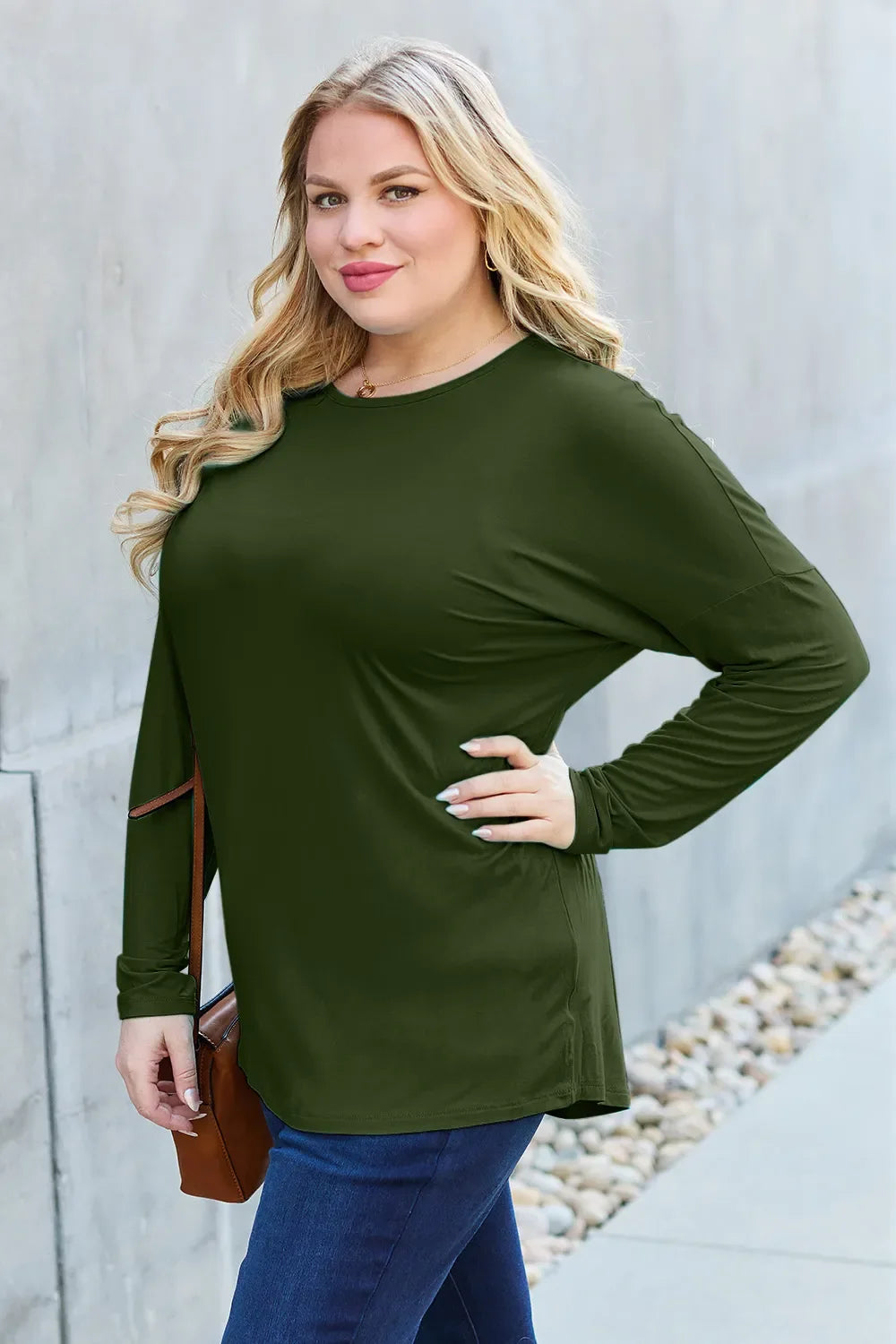 Basic Bae Full Size Relaxed Long Sleeve Tee