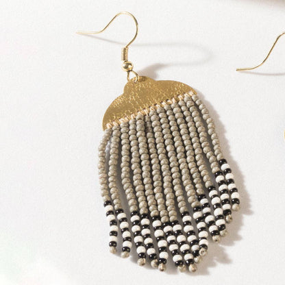 Monroe Fringe Earrings in Dusty Gold