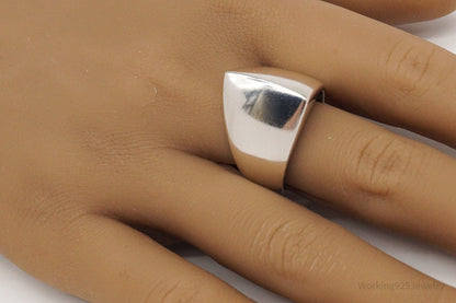 Vintage Modernist Style 950 Silver Ring - Size 10